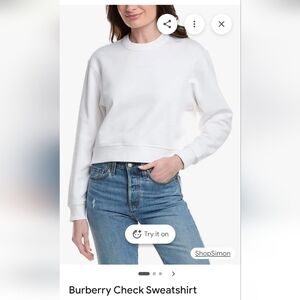 Burberry White Crewneck